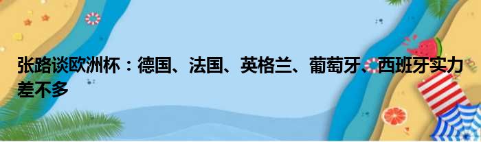 张路谈欧洲杯：德国、法国、英格兰、葡萄牙、西班牙实力差不多