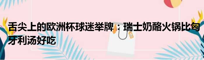 舌尖上的欧洲杯球迷举牌：瑞士奶酪火锅比匈牙利汤好吃