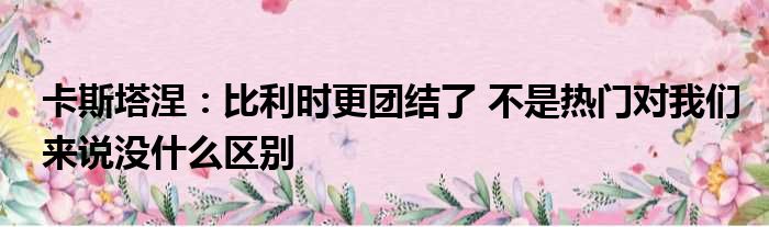 卡斯塔涅：比利时更团结了 不是热门对我们来说没什么区别