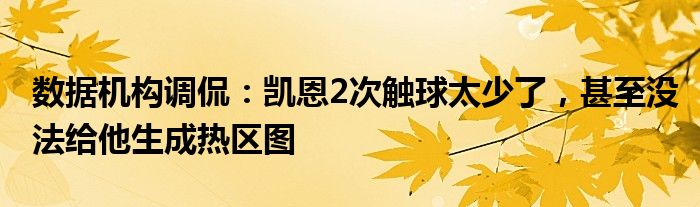 数据机构调侃：凯恩2次触球太少了，甚至没法给他生成热区图