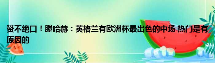 赞不绝口！滕哈赫：英格兰有欧洲杯最出色的中场 热门是有原因的