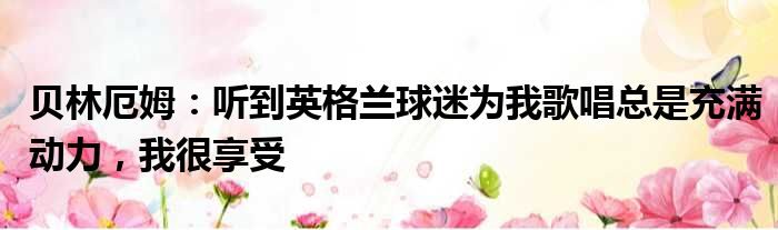 贝林厄姆：听到英格兰球迷为我歌唱总是充满动力，我很享受
