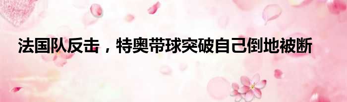 法国队反击，特奥带球突破自己倒地被断