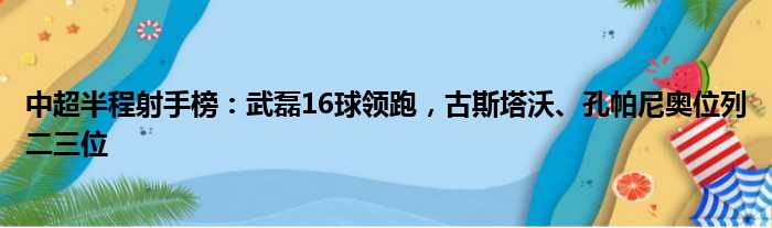 中超半程射手榜：武磊16球领跑，古斯塔沃、孔帕尼奥位列二三位