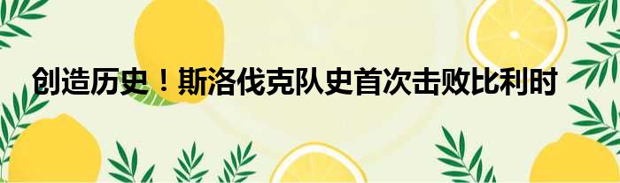 创造历史！斯洛伐克队史首次击败比利时
