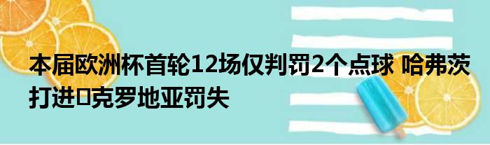 本届欧洲杯首轮12场仅判罚2个点球 哈弗茨打进️克罗地亚罚失