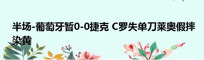半场-葡萄牙暂0-0捷克 C罗失单刀莱奥假摔染黄