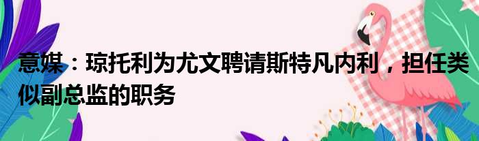 意媒：琼托利为尤文聘请斯特凡内利，担任类似副总监的职务