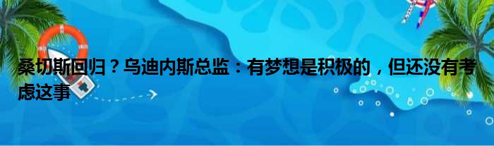桑切斯回归？乌迪内斯总监：有梦想是积极的，但还没有考虑这事