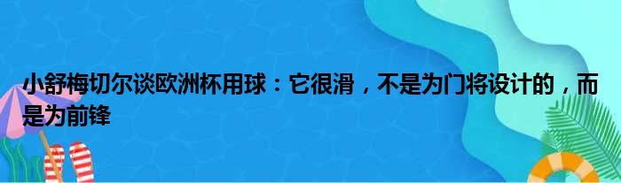 小舒梅切尔谈欧洲杯用球：它很滑，不是为门将设计的，而是为前锋