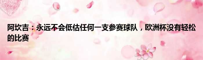 阿坎吉：永远不会低估任何一支参赛球队，欧洲杯没有轻松的比赛