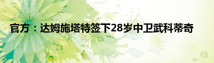 官方：达姆施塔特签下28岁中卫武科蒂奇