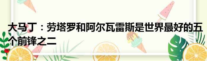 大马丁：劳塔罗和阿尔瓦雷斯是世界最好的五个前锋之二