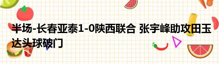 半场-长春亚泰1-0陕西联合 张宇峰助攻田玉达头球破门