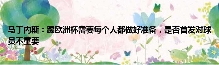 马丁内斯：踢欧洲杯需要每个人都做好准备，是否首发对球员不重要