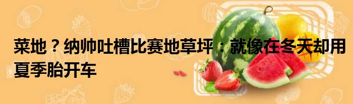 菜地？纳帅吐槽比赛地草坪：就像在冬天却用夏季胎开车