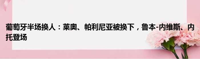 葡萄牙半场换人：莱奥、帕利尼亚被换下，鲁本-内维斯、内托登场