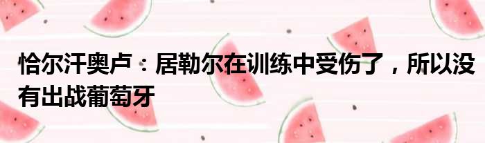 恰尔汗奥卢：居勒尔在训练中受伤了，所以没有出战葡萄牙