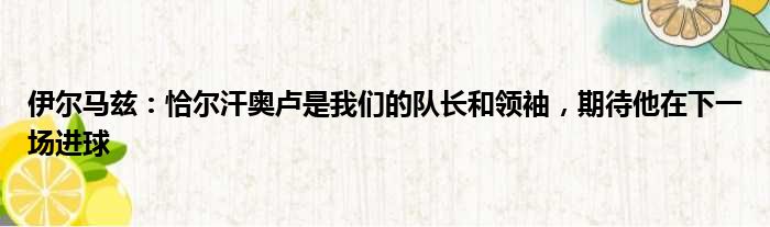 伊尔马兹：恰尔汗奥卢是我们的队长和领袖，期待他在下一场进球
