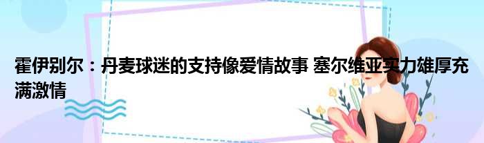 霍伊别尔：丹麦球迷的支持像爱情故事 塞尔维亚实力雄厚充满激情