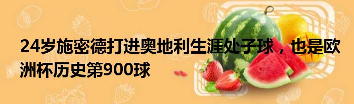 24岁施密德打进奥地利生涯处子球，也是欧洲杯历史第900球