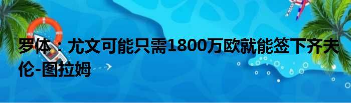 罗体：尤文可能只需1800万欧就能签下齐夫伦-图拉姆
