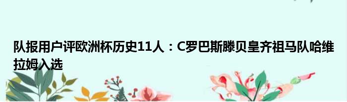 队报用户评欧洲杯历史11人：C罗巴斯滕贝皇齐祖马队哈维拉姆入选