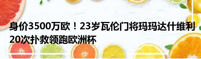身价3500万欧！23岁瓦伦门将玛玛达什维利20次扑救领跑欧洲杯