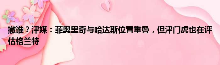 撤谁？津媒：菲奥里奇与哈达斯位置重叠，但津门虎也在评估格兰特