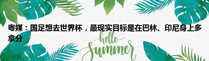 粤媒：国足想去世界杯，最现实目标是在巴林、印尼身上多拿分