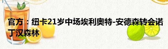 官方：纽卡21岁中场埃利奥特-安德森转会诺丁汉森林