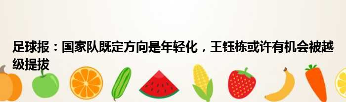 足球报：国家队既定方向是年轻化，王钰栋或许有机会被越级提拔