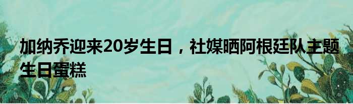 加纳乔迎来20岁生日，社媒晒阿根廷队主题生日蛋糕