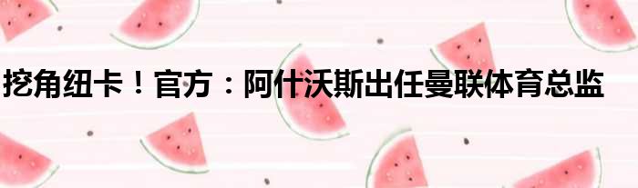 挖角纽卡！官方：阿什沃斯出任曼联体育总监