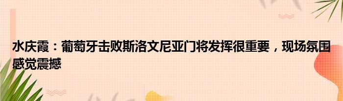 水庆霞：葡萄牙击败斯洛文尼亚门将发挥很重要，现场氛围感觉震撼