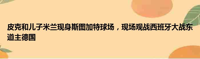 皮克和儿子米兰现身斯图加特球场，现场观战西班牙大战东道主德国