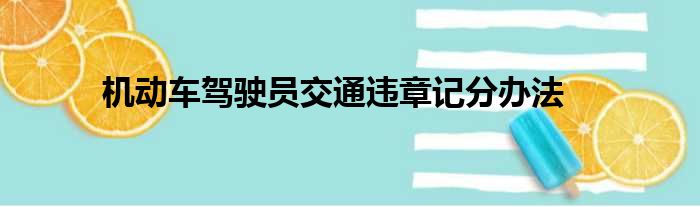 机动车驾驶员交通违章记分办法