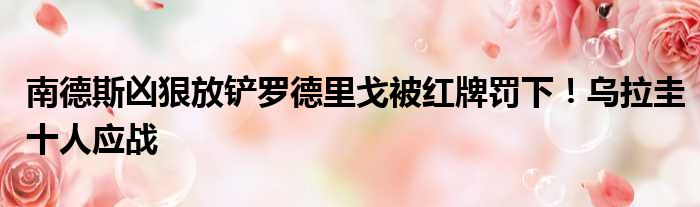 南德斯凶狠放铲罗德里戈被红牌罚下！乌拉圭十人应战