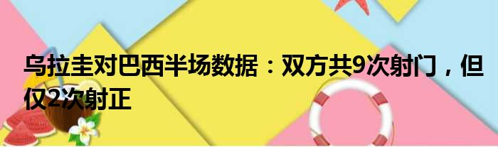 乌拉圭对巴西半场数据：双方共9次射门，但仅2次射正