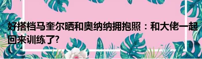 好搭档马奎尔晒和奥纳纳拥抱照：和大佬一起回来训练了?