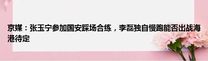 京媒：张玉宁参加国安踩场合练，李磊独自慢跑能否出战海港待定