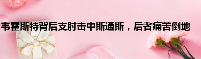 韦霍斯特背后支肘击中斯通斯，后者痛苦倒地