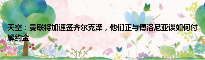 天空：曼联将加速签齐尔克泽，他们正与博洛尼亚谈如何付解约金