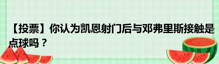 【投票】你认为凯恩射门后与邓弗里斯接触是点球吗？