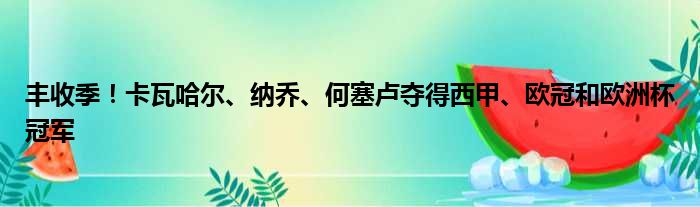 丰收季！卡瓦哈尔、纳乔、何塞卢夺得西甲、欧冠和欧洲杯冠军