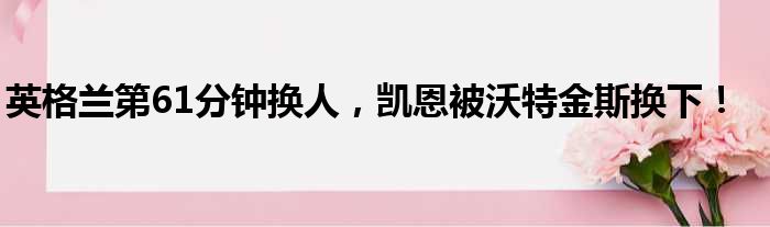 英格兰第61分钟换人，凯恩被沃特金斯换下！