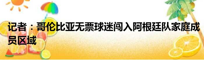 记者：哥伦比亚无票球迷闯入阿根廷队家庭成员区域