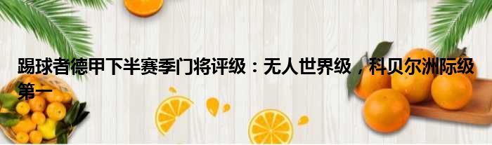 踢球者德甲下半赛季门将评级：无人世界级，科贝尔洲际级第一