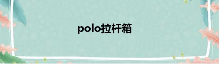 polo拉杆箱