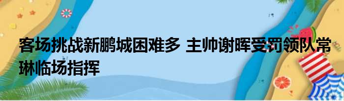 客场挑战新鹏城困难多 主帅谢晖受罚领队常琳临场指挥